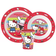   Hello Kitty And Friends set posuđa, mikro plastični set, s čašom 260 ml