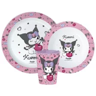   Hello Kitty Kuromi set za jelo, mikro plastični set, s čašom 260 ml