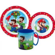   Super Mario Mushroom Kingdom set za jelo, mikro plastični set s šalicom 350 ml