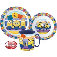   Malci Striped set za jelo, mikro plastični set s šalicom od 350 ml