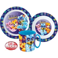   Psići u ophodnji Mighty Pups set posuđa, mikro plastični set sa šalicom 350 ml