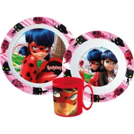   Miraculous: Pustolovine Bubamare i Crnog Mačka Heroes set posuđa, mikro plastični set s šalicom od 350 ml