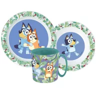   Bluey Tropical set za jelo, mikro plastični set s šalicom 390 ml