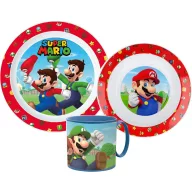   Super Mario Mushroom Kingdom komplet posuđa, mikro plastični set s šalicem 265 ml