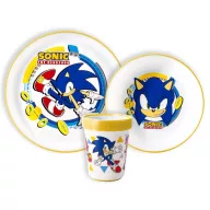   Sonic the Hedgehog Rings protuklizni set posuđa, mikro plastični set