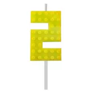 Kocke Yellow Blocks Kockica svijeća za tortu broj 2 - žuta