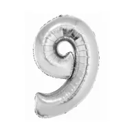 Brojevi Silver Srebrni balon br. 9 76 cm