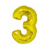 Brojevi Gold Zlatni broj 3 folijski balon 76 cm