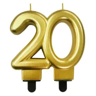 Šareno Gold Zlatna svijeća za tortu broj 20