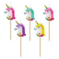 Jednorog Multicolour set svjećica za tortu, 5 kom