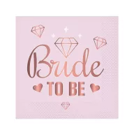 Djevojačka večer Bride To Be Pink salveta 20 kom 33x33 cm