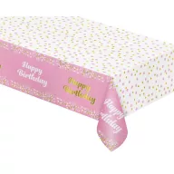   Sretan rođendan B&C Light Pink Ružičasti Happy Birthday folija stolnjak 137x183 cm