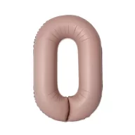   Brojevi Vintage Mat ružičasti folijski balon s brojem 0, 76 cm (WP)