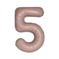   Brojevi Vintage Broj 5 mat ružičasti folijski balon 76 cm (WP)