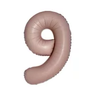   Brojevi Vintage Balon od folije mat ružičaste boje broj 9, 76 cm (WP)