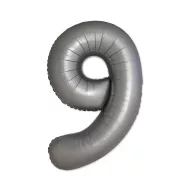   Brojevi Moonlight Mat srebrni folijski balon broj 9, 76 cm (WP)