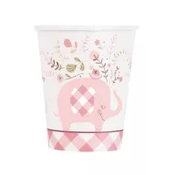 Slon Floral Ružičasta papirnata čaša 8 komada 266 ml