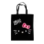 Hello Kitty Black platnena torba, torba za kupovinu 44 cm
