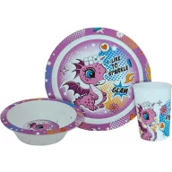 Zmaj Glam pribor za jelo, mikro plastični set u kutiji