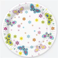 Leptir With Flowers papirnati tanjur, 8 komada, 22,7 cm