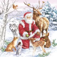 Božić Santa & Animals i salveta 20 komada 33x33 cm