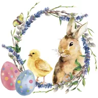 Uskrs Chicken & Rabbit ubrus 20 kom 33x33 cm