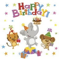   Sretan rođendan Animals Happy Birthday salveta, 20 komada, 33x33 cm
