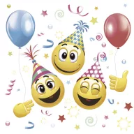 Emoji Icons&Balloons Smiley salvete, 20 komada, 33x33 cm