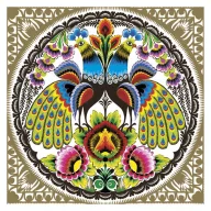 Životinje Folk Peacocks Gold salveta 20 komada 33x33 cm