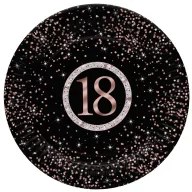   Sretan rođendan Rose Gold Happy Birthday 18 papirnati tanjur 8 komada 18 cm