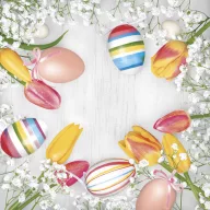 Uskrs Striped Eggs salveta 20 kom 33x33 cm