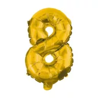 Brojevi Gold Zlatna mini broj 8 folija balon 33 cm