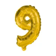 Brojevi Gold Zlatni mini broj 9 folijski balon 35 cm