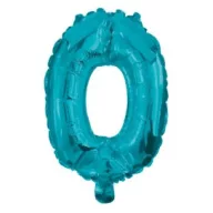 Brojevi Blue Mini balon s brojem 0 od folije, 32 cm