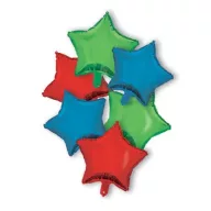   Šareno Red Blue Green Star Set od 6 folija balona zvijezda 46 cm
