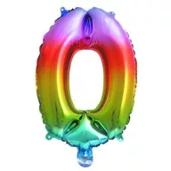   Brojevi Multicolour Metallic Šareni mini broj 0 folijski balon 33 cm