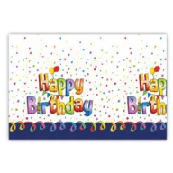   Sretan rođendan Multicolor Happy Birthday plastični stolnjak 120x180 cm