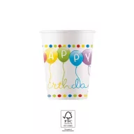   Sretan rođendan Streamers Sretan rođendan papirnata čaša 8 kom 200 ml FSC