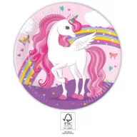 Jednorog Rainbow Colors Papirni tanjur 8 komada 23 cm FSC