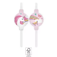   Jednorog Rainbow Colors papirnate slamke, set od 4 komada FSC