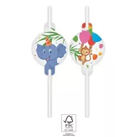 Džungla Balloons papirnata slamka, set od 4 komada FSC