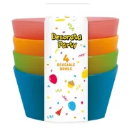   Šareno Party poluprozirni plastični duboki tanjur set od 4 komada