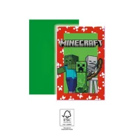 Minecraft Green pozivnica za zabavu 6 kom FSC