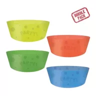   Šareno poluprozirni plastični duboki tanjur, set 4 komada, 12 cm
