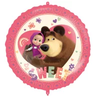 Maša i Medvjed Sweet Heart folijski balon 46 cm