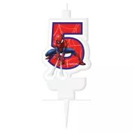  Spider-Man Marvel Svijeća za tortu broj 5, svijeća sa brojem