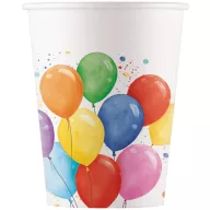 Baloni Colored papirnata čaša 8 komada 200 ml FSC