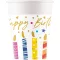 Šareno Multicolor Candles Happy Birthday papirnate čaše 8 kom 200 ml FSC